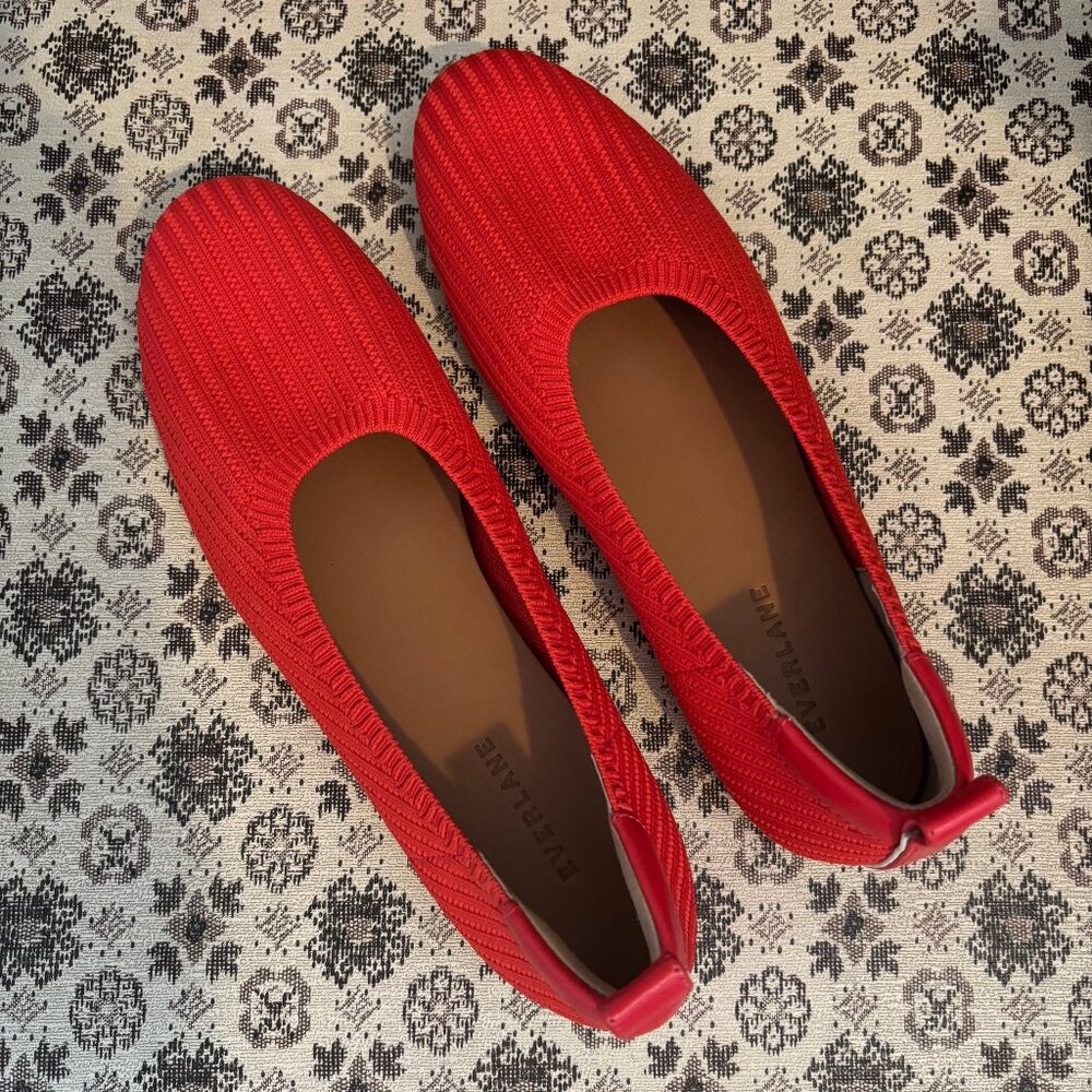 Everlane Red Knit Ballet Flats